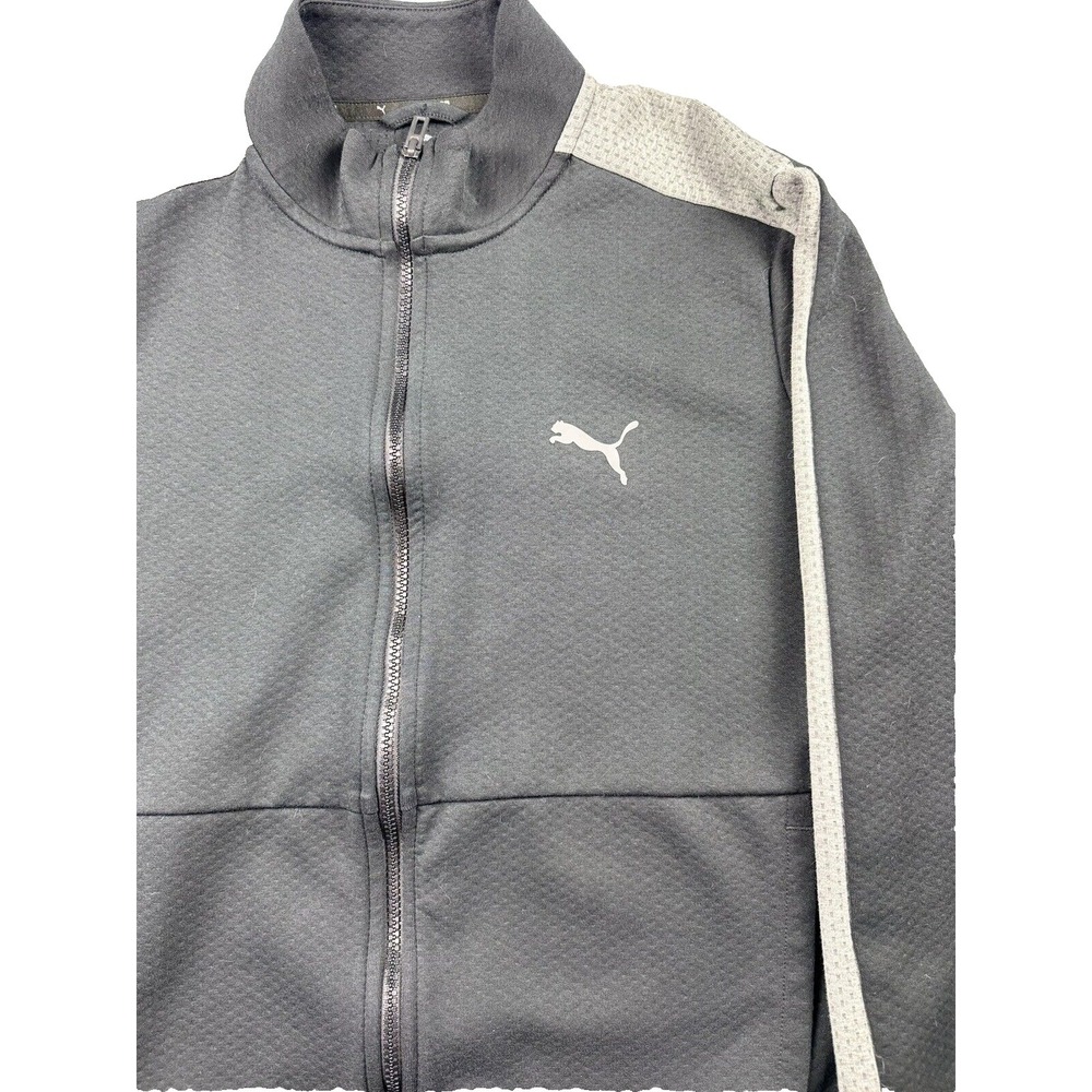 Puma Jacket Mens Medium Black Lightweight Outdoors Track Full Zip Sport Warm Up